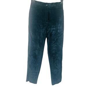 Vintage Pantalon Chameleon Black Suede Pant Tailored 12 Waist 27 Moto Academia
